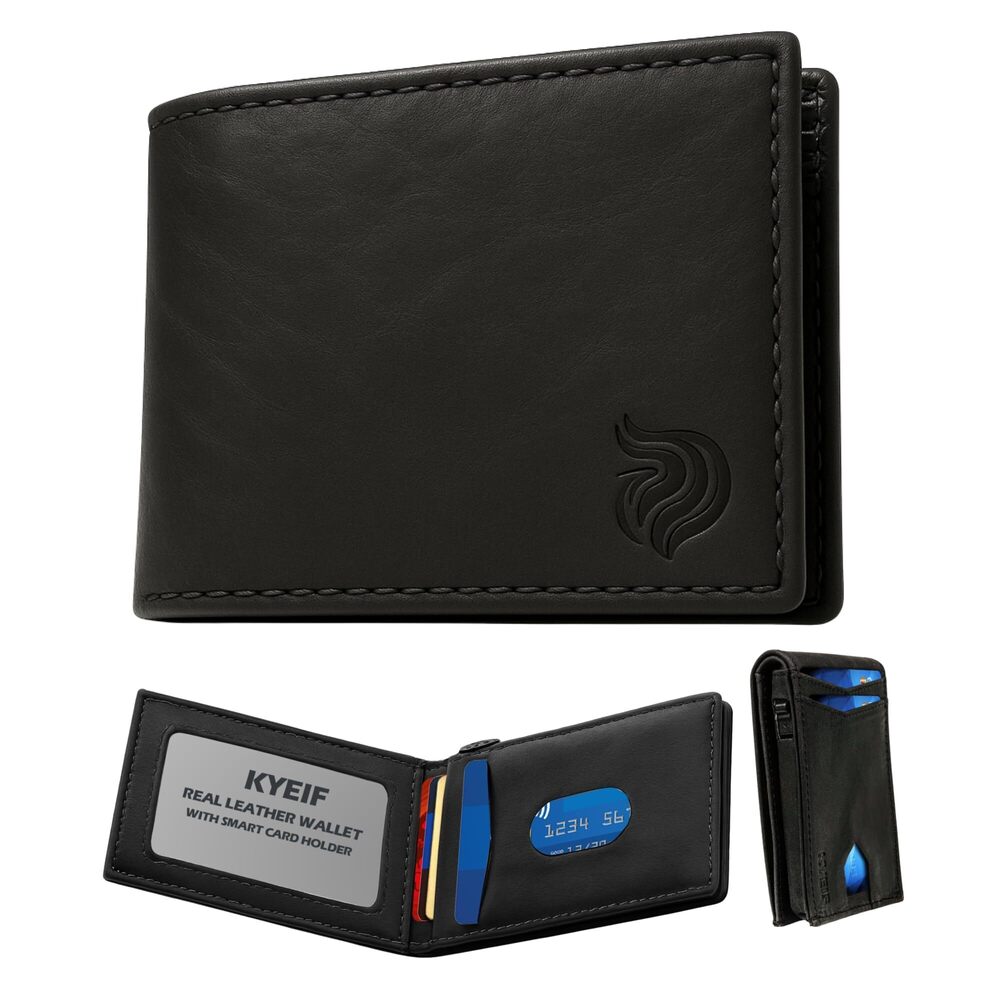 7238 Slim Leather Wallet with Credit Card Holder RFID Blocking Bifold Smart